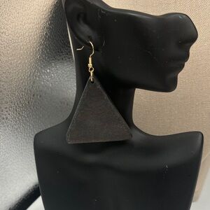 Black Triangle Drop Earrings - Women Jewelry